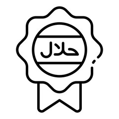 halal badge icon ensuring lawful food status