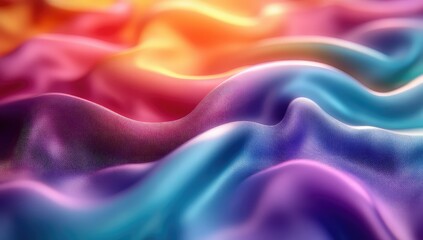 Colorful Fabric Waves Abstract Background.