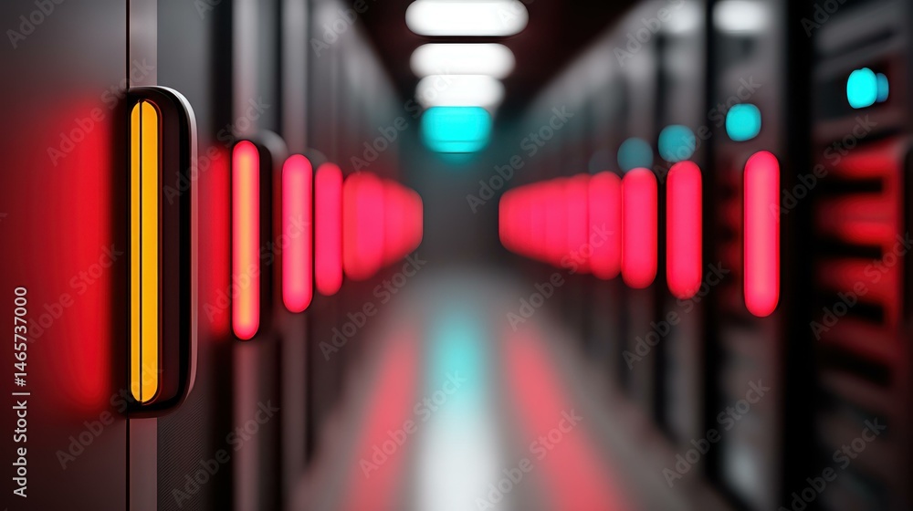 Poster explore cuttingedge data center tech with sleek network devices, perfect for showcasing innovation a