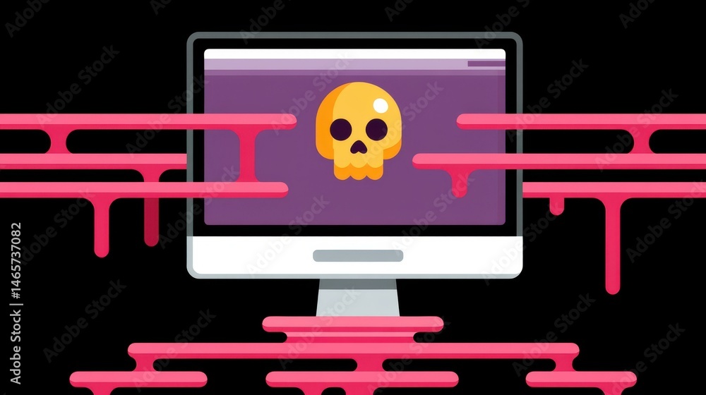 Poster visualize the risk of data leakage with streams of sensitive info flowing from a breached database i