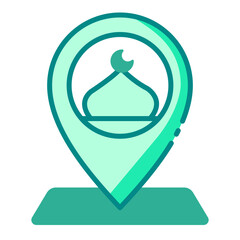 Obraz premium mosque locator icon for prayer place finder