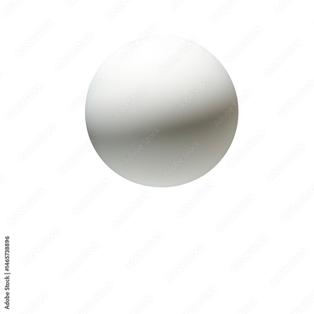 Poster white ping pong ball isolated on transparency background, showcasing its smooth surface and spherica