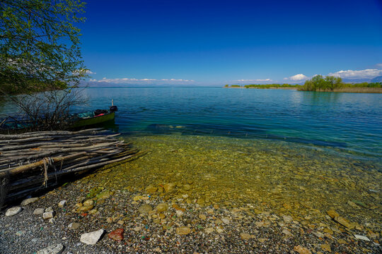 Shkodra lake and Buna river in Albania
