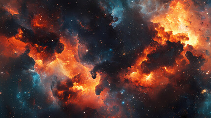 Fototapeta premium cosmic fiery explosion