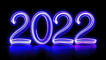 Blurred Light Waves Forming the Year 2022