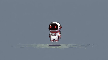 Pixel Art Astronaut Floating in Space with Retro Futuristic Design Ideal for Gaming SciFi a