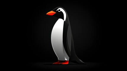 Stylish Penguin Illustration with Bold Colors and Minimalist Design for Creative Projects