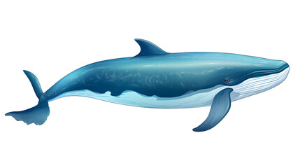 Fototapeta premium Professional illustration of a majestic blue whale for educational materials and marine-themed designs