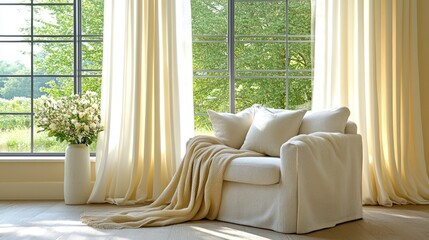 Fototapeta premium Light-filled, relaxed living room