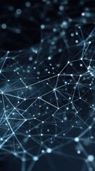 Obraz premium Abstract Connection Network with Glowing Points on Dark Background