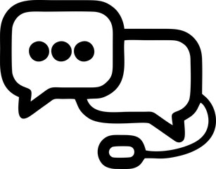 Help Desk Communication Speech Bubbles  Headset