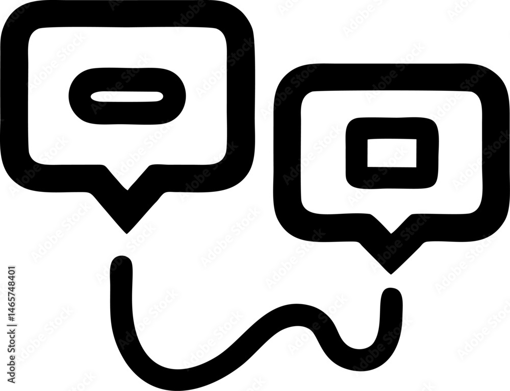 Poster linked speech bubbles with unique expressions