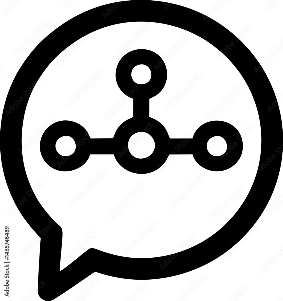 Poster network of connected nodes inside dialogue