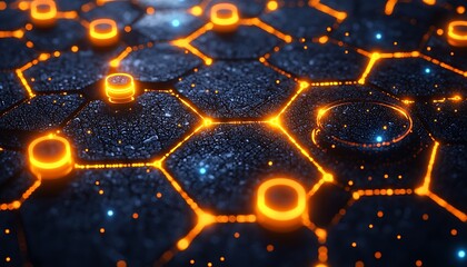Glowing hexagonal network