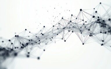 Abstract network of interconnected black nodes and lines forming a complex web structure on a light background, conveying connectivity and data flow