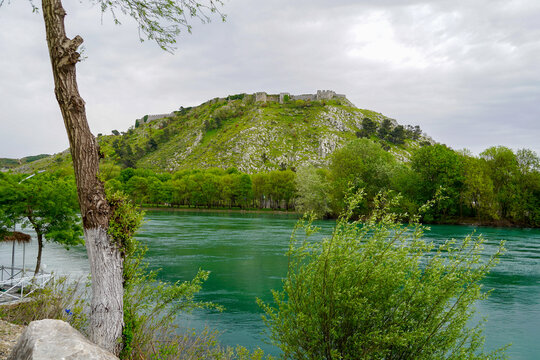 Shkodra lake and Buna river in Albania