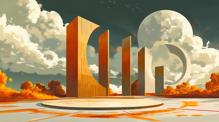 monumental earth tones structures