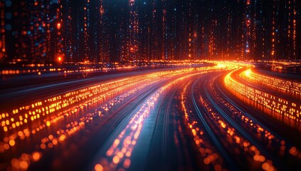 Digital Highway with Data Flow, and Night.