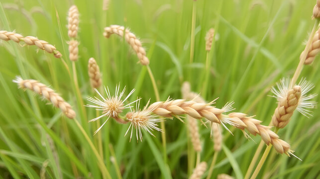 Broom Brome (Bromus scoparius). Mature Inflorescence Closeup