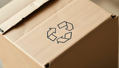 Eco-Friendly Cardboard Box Sustainable Packaging and Recycling Symbol