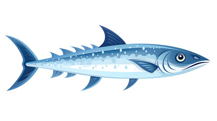 Obraz premium Detailed Flat Vector Illustration of Cero Mackerel Underwater Animal for Digital Designs