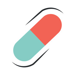 Red blue capsule icon. Vector