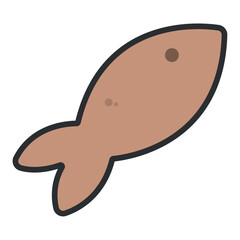 Brown fish cartoon. Vector