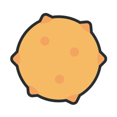 Yellow spiked toy. Vector