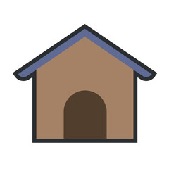 Wooden pet house icon. Vector