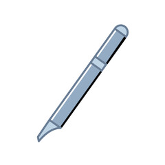 Silver fountain pen icon. Vector