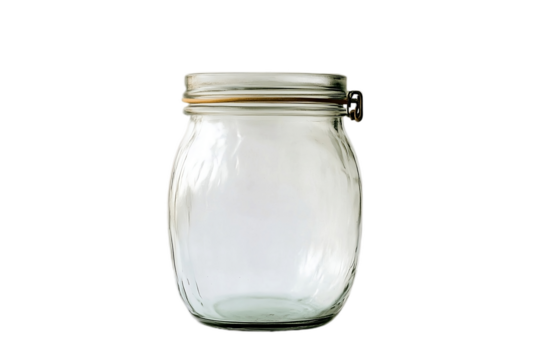 Clear storage jar with wide mouth