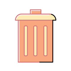 Orange trash bin design. Vector
