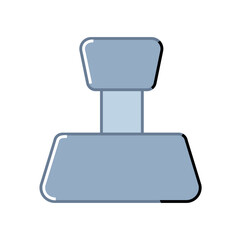 Blue drawing thumbtack icon. Vector