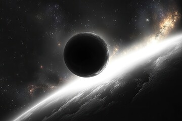 Obraz premium Cosmic eclipse over planet