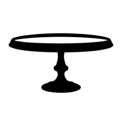 Elegant black silhouette of a vintage cake stand or dessert server display