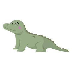 Cute cartoon crocodile smiling. Vector