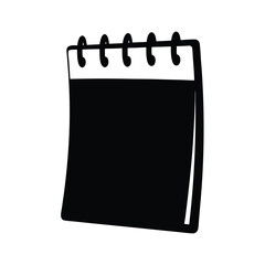 Illustration of a notepad with a solid black filling on the pages