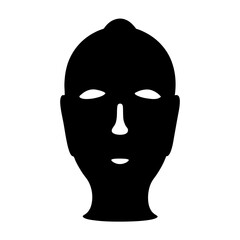 Abstract Black and White Silhouette of a Human Head and Face