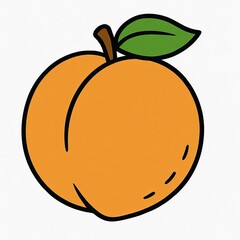 Fresh peach fruit with leaf showing healthy eating and vitamin rich diet