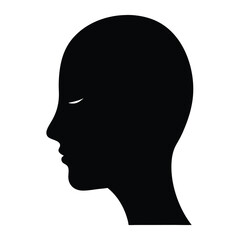 Elegant monochrome silhouette of a person's face in profile view design