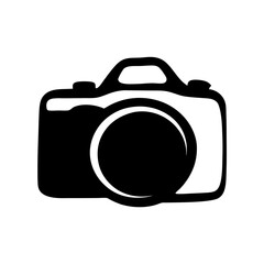 Simple black and white camera icon representing photography and image capture
