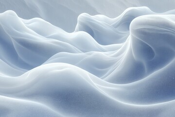 Fototapeta premium Abstract landscape of flowing light-blue waves.