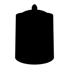 Obraz premium Silhouette of a lidded cylindrical container suggests storage or decoration usage