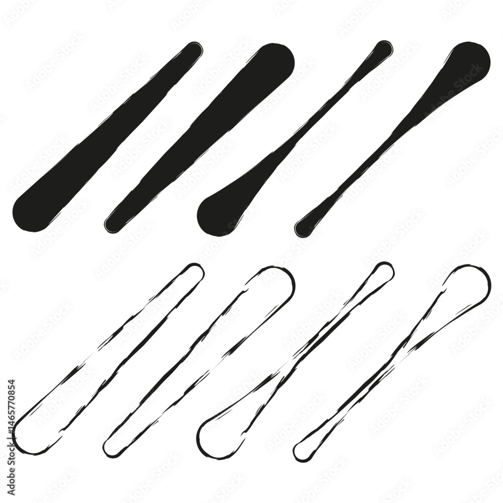 Poster brush stroke figure. curved ink element. abstract paint shape. vector sketch form.