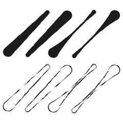 Brush stroke figure. Curved ink element. Abstract paint shape. Vector sketch form.