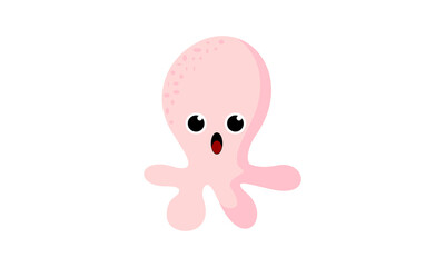 Pink octopus cute design vect...