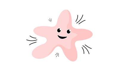 Pink starfish cute design vec...