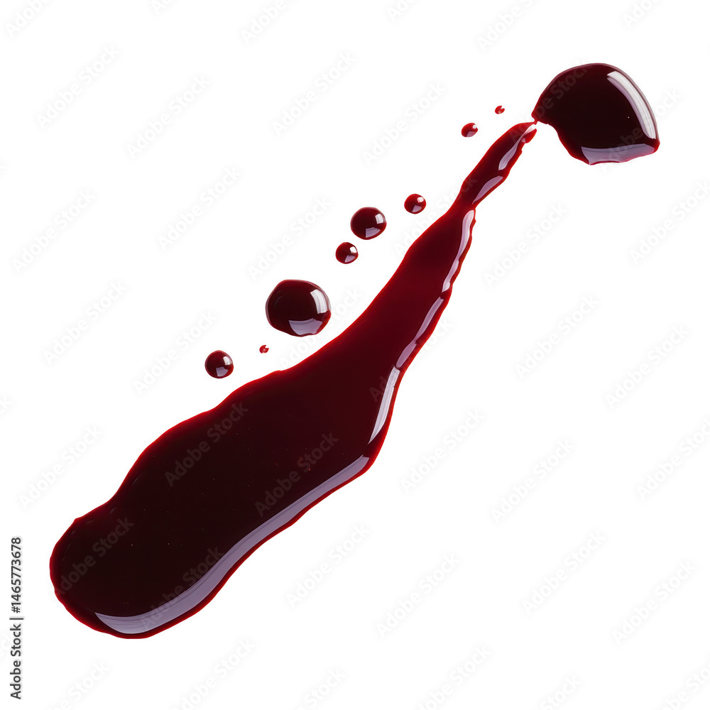 Aufkleber splash of red liquid with droplets on transparency background, resembling dynamic motion. liquid app
