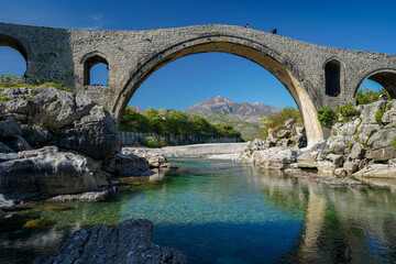 Mesi bridge , old ottoman stone bridge in Albania