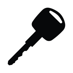 Black silhouette of a generic key on a white background, simple vector